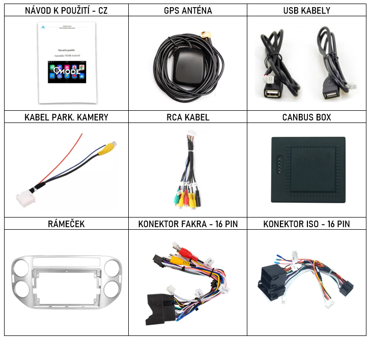 CZ PŘÍSLUŠENSTVÍ pro autorádio Bmode BEV21 pro VW Tiguan 1 s carplay a androidauto - evtech.cz